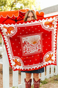 Red Cattle Brand Horse Double Sided Printed Wild Rag