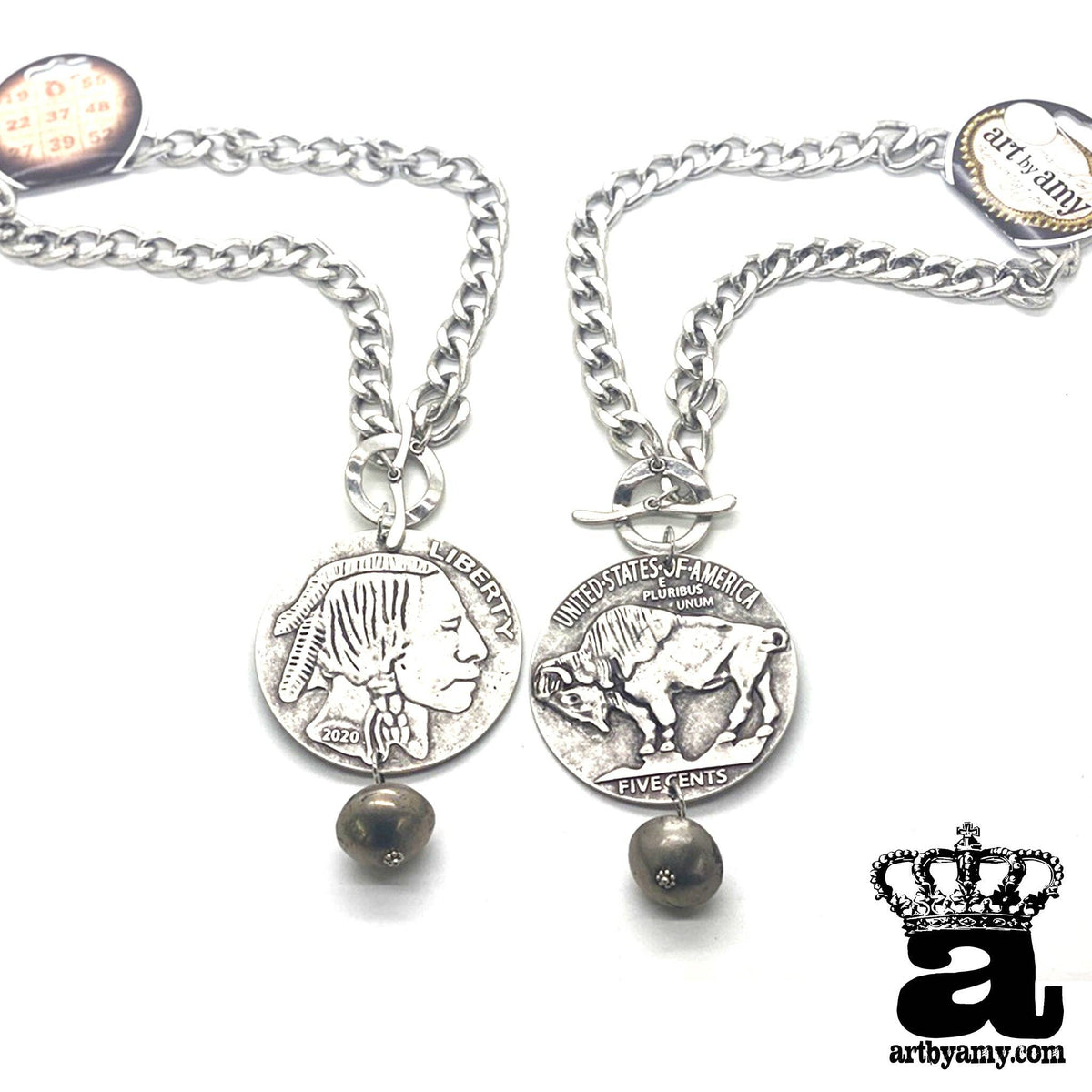Big Buffalo Coin Necklace: Silver