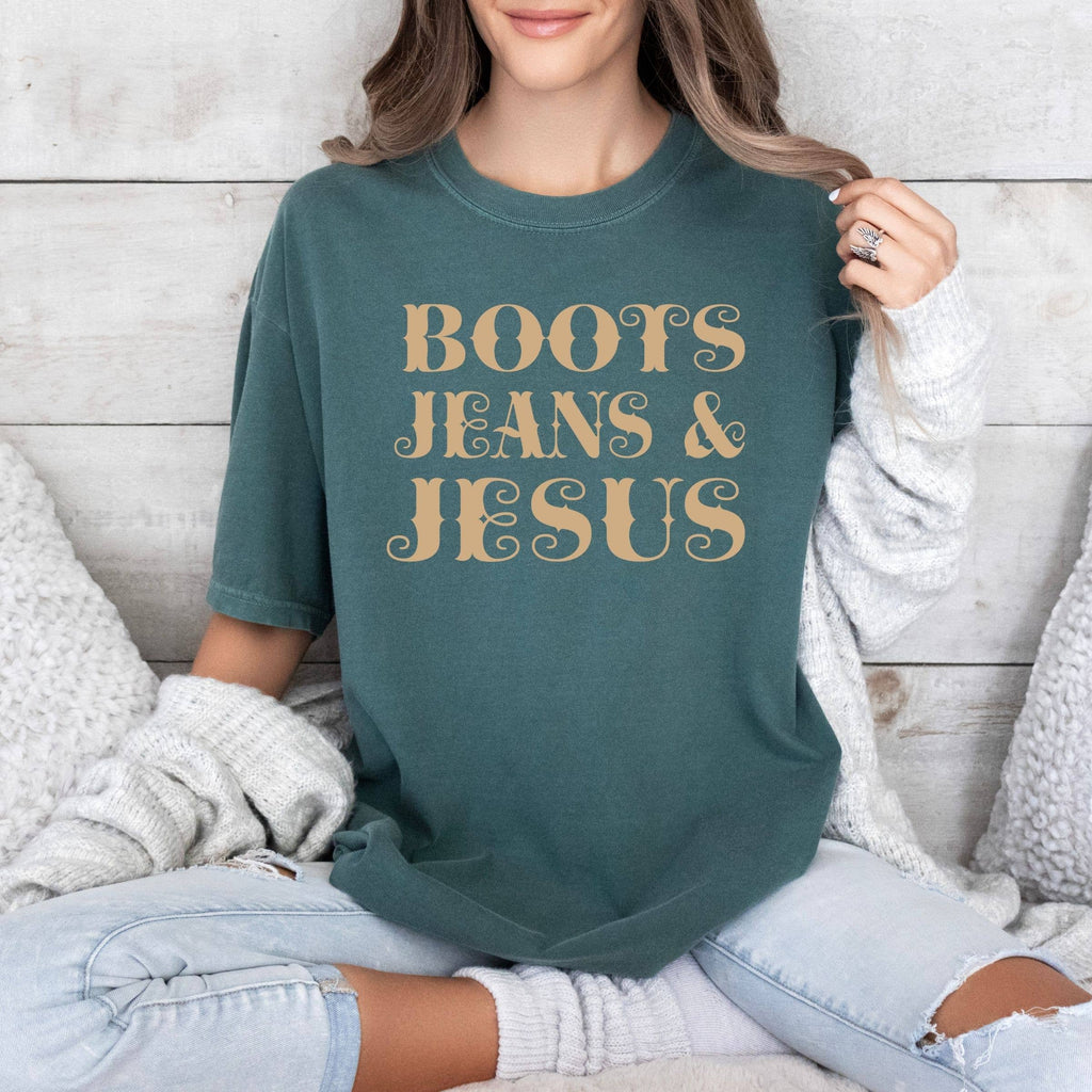 Boots Jeans and Jesus Tshirt