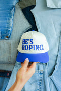 HE'S ROPING CANVAS CAP