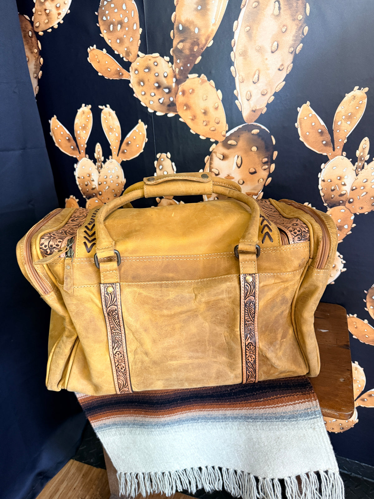 Tooled Leather Duffle