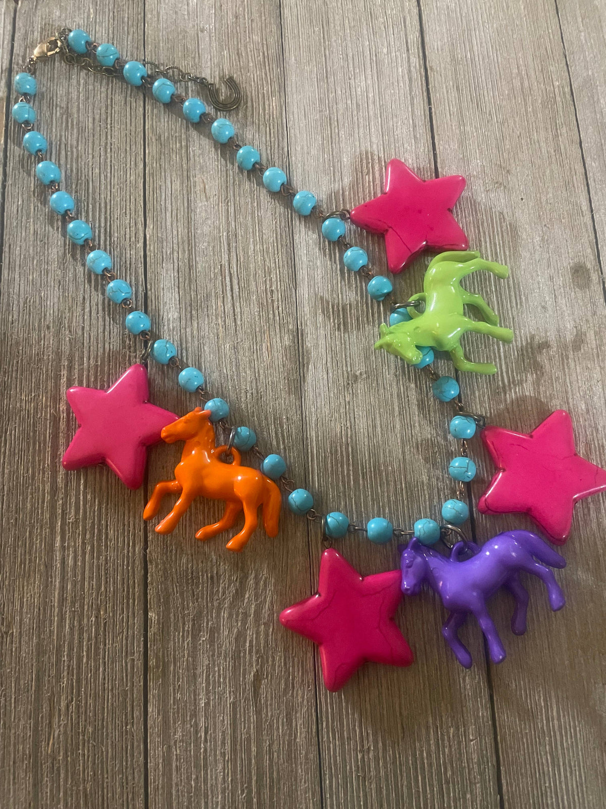 Colorful Pony & Star Necklace