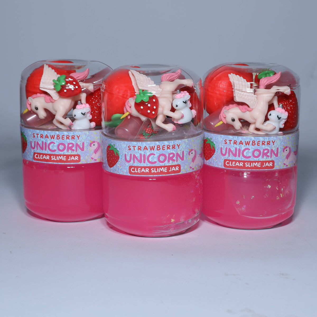 Strawberry Unicorn clear slime jar   
