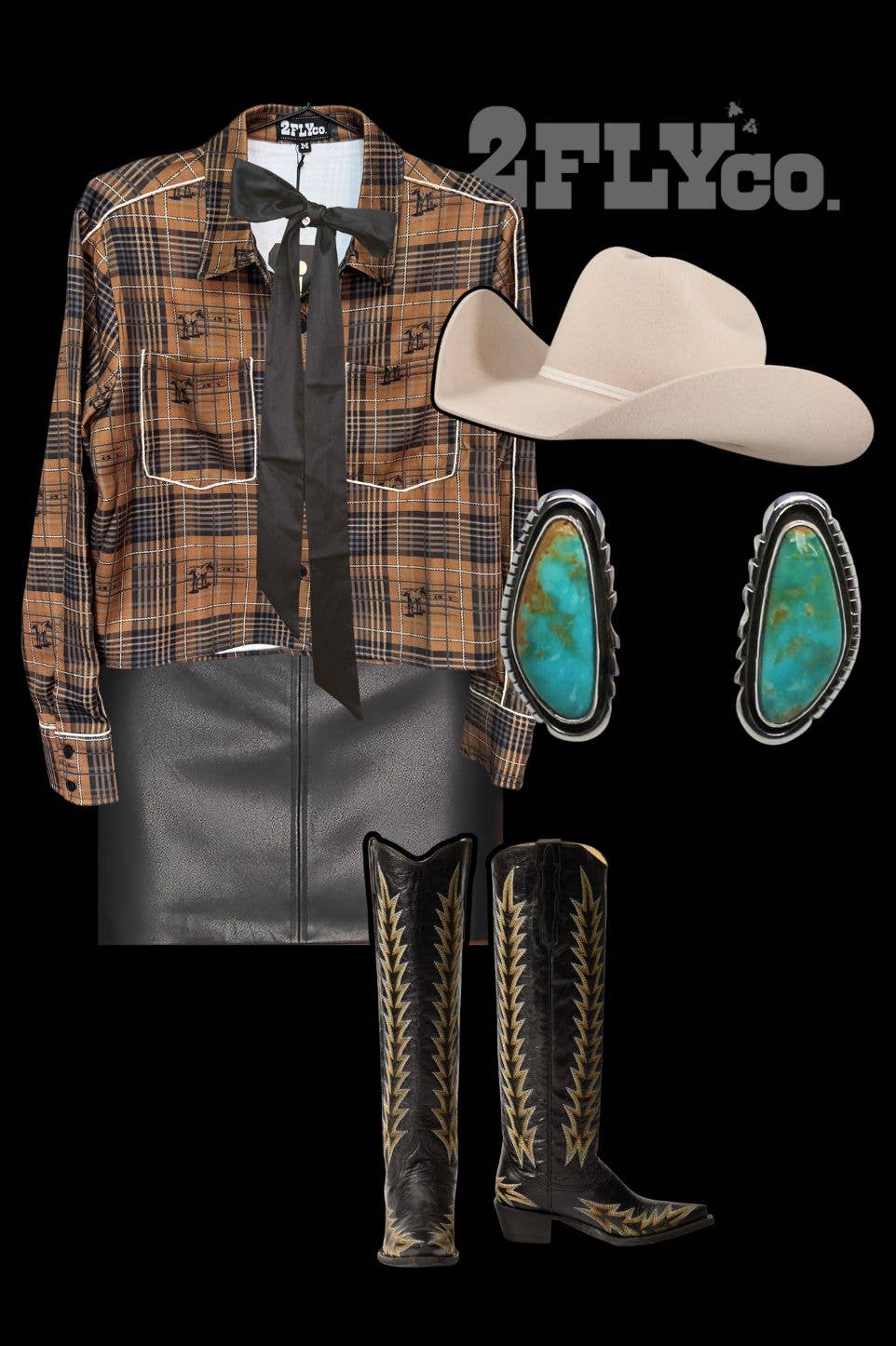 PLAID ROUNDUP TOP