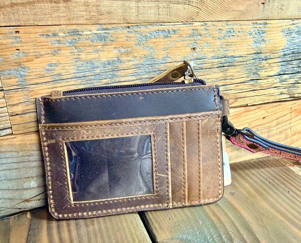 Tooled Pink Steer Wristlet