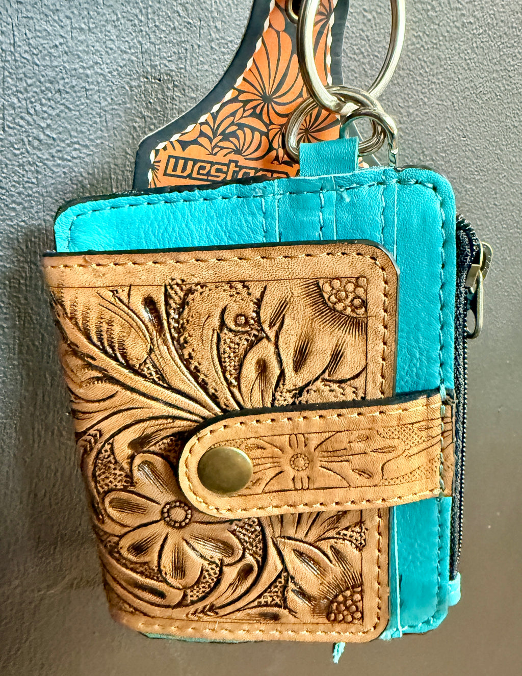 Tooled Turquoise Wristlet