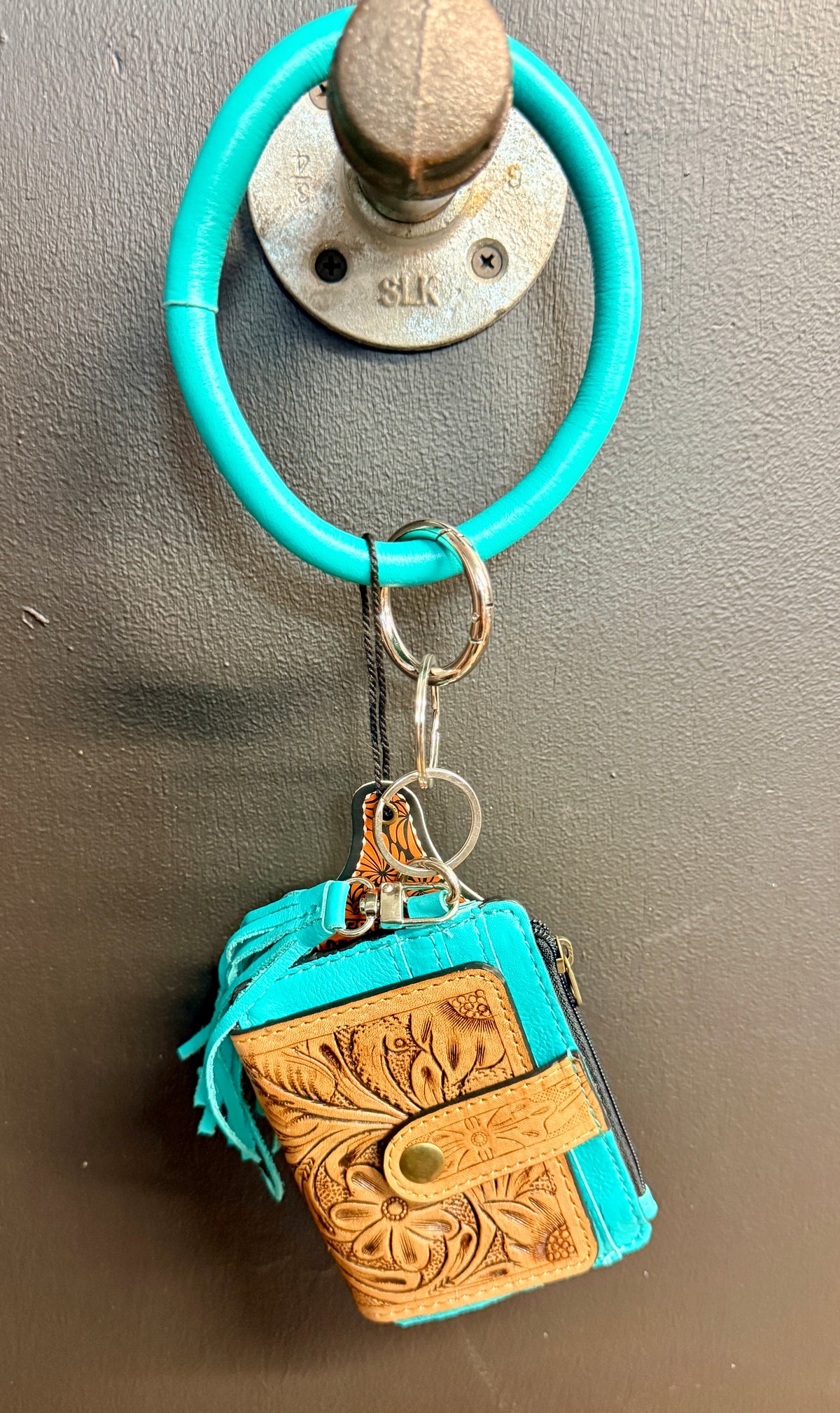 Tooled Turquoise Wristlet
