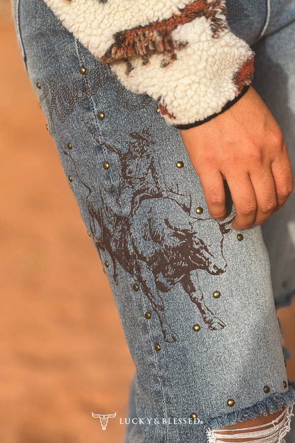 Bronco Cuffed Cropped Straight Leg Jeans