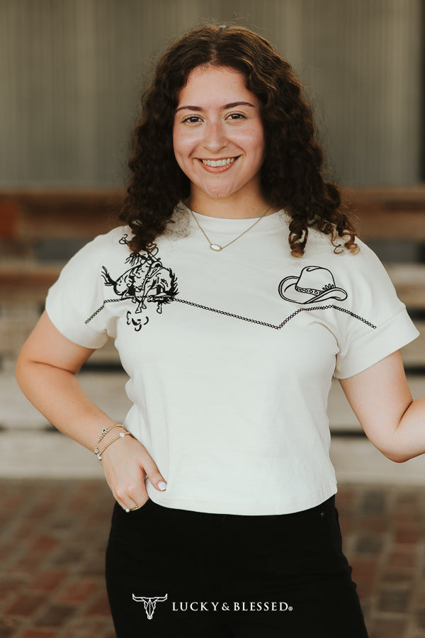 Khaki Bronco Cropped Shirt