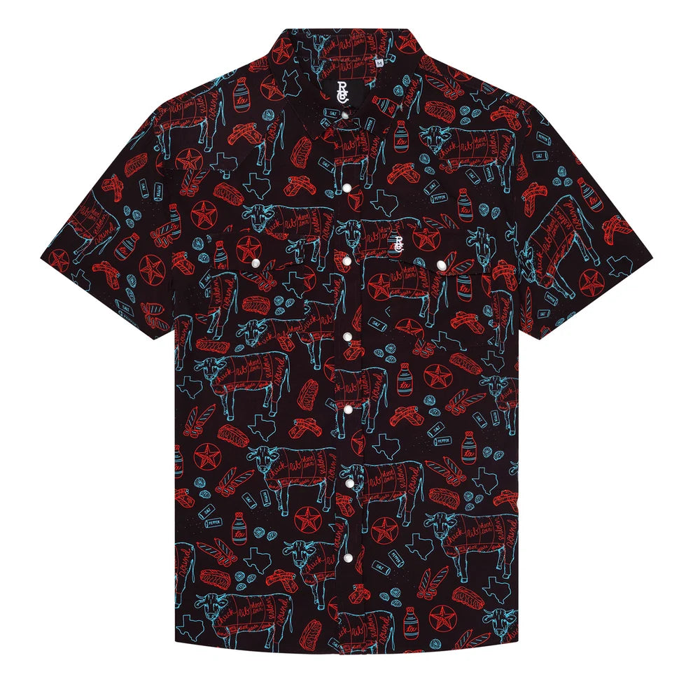 Texas BBQ Nights Pearl Snap Short Sleeve