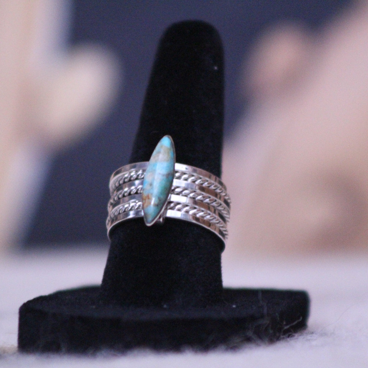 Genuine Turquoise Spinner Ring