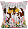 Rodeo Bucking Horse Pillow 18 x 18"