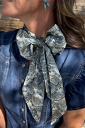 Dusty Denim Paisley Latigo: O/S