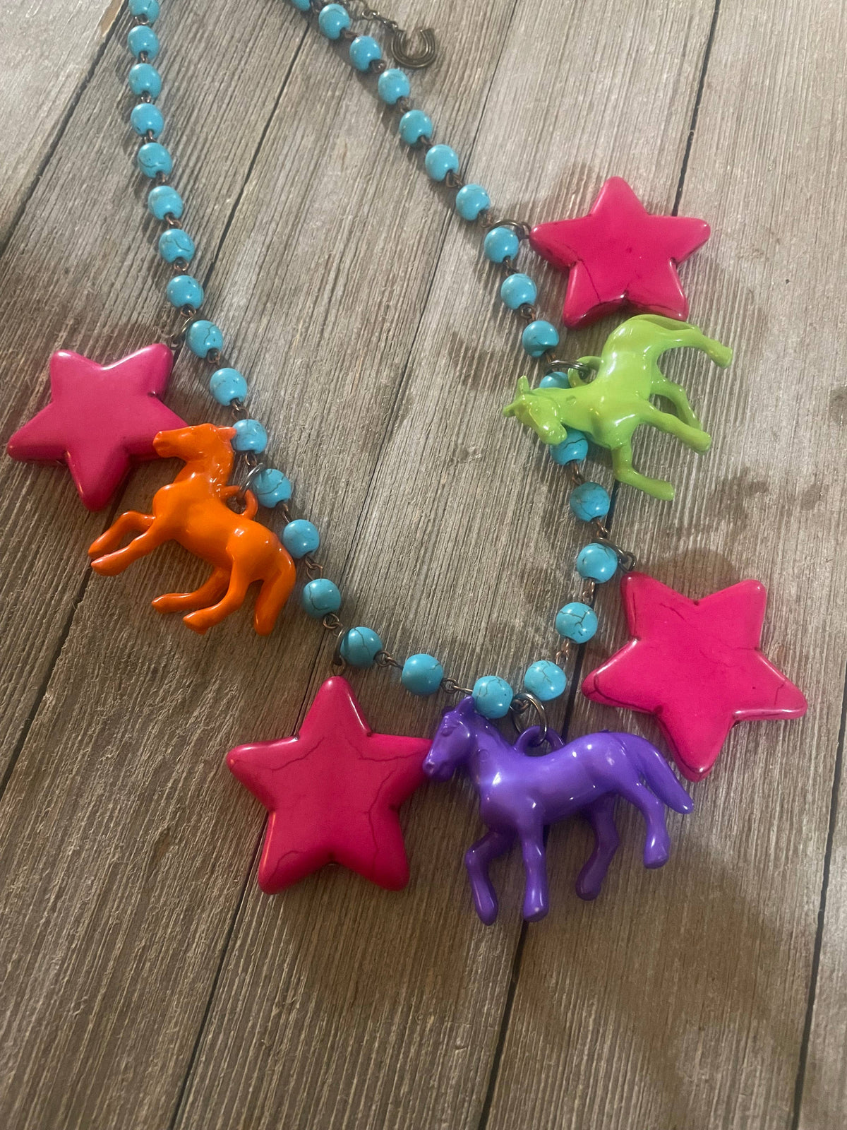 Colorful Pony & Star Necklace